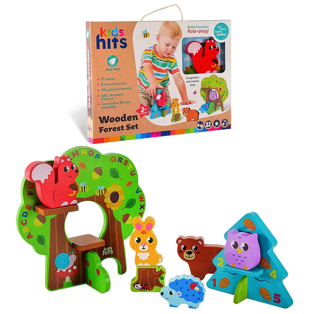 Дерев'яний конструктор-пазл, що розвиває Kids hits Wooden Forest Set (KH20/009)