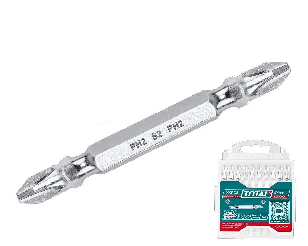 Викрутні насадки TOTAL TAC16PH233, PH2+PH2, 65 мм, 10 шт. (7090269)