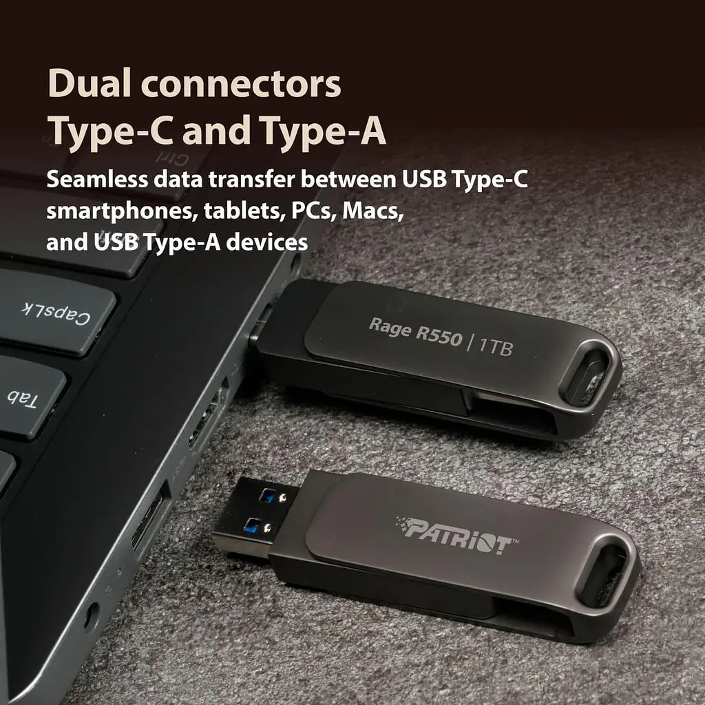 Флеш-накопичувач Patriot USB 3.2 Gen 1 Rage R550 64GB Type-A+C - фото 7