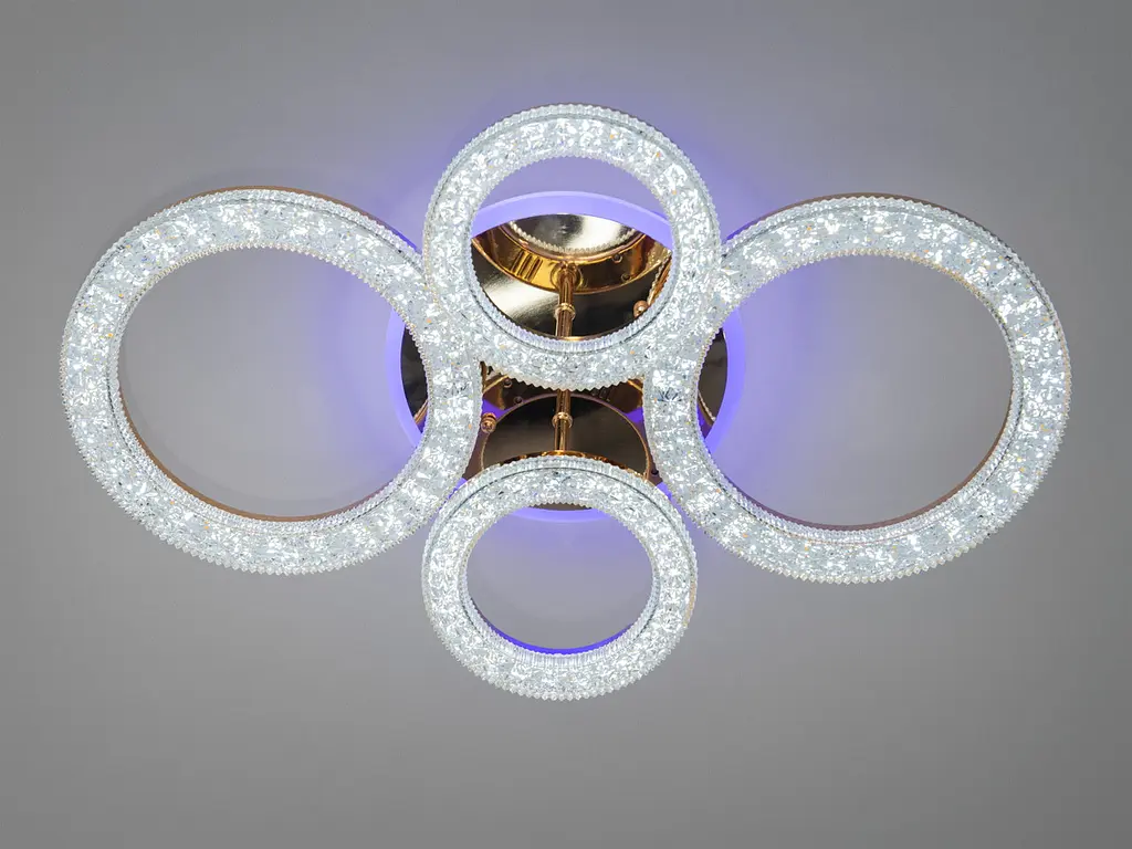 Люстра стельова LED Diasha 2203/2+2G, 75W, 3200K-6500K, акрил, сучасний стиль, з пультом, для дому - фото 2