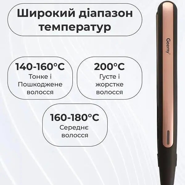 Щипці-гофре GEMEI GM-2955W з турмаліновим покриттям потужність 45-50 Вт швидкий нагрів  - фото 5