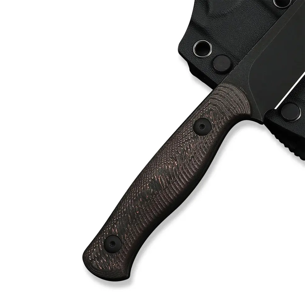 Ніж фіксований туристичний Weknife Notchline, (8.7 см) CPM S35VN /Carbon Fiber мідний з чохлом - фото 6