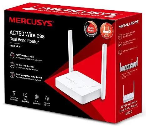 Маршрутизатор Mercusys MR20 AC750, 2xFE LAN, 1xFE WAN - фото 10
