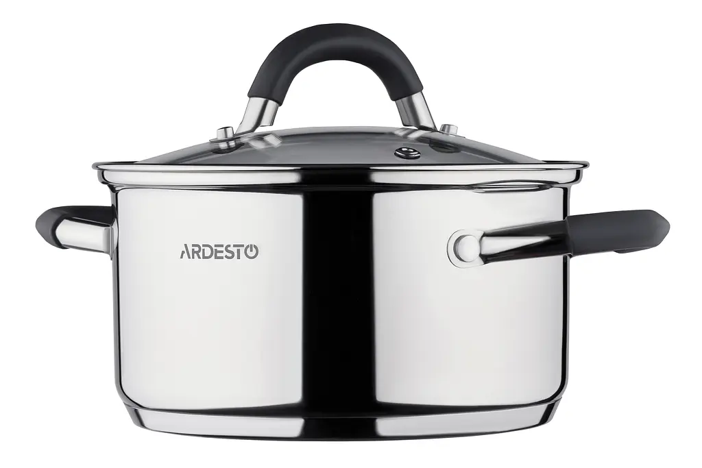 Кастрюля Ardesto со стеклянной крышкой Gemini Salerno 0.8л нержавеющая сталь силикон kuh0014738 - фото 3