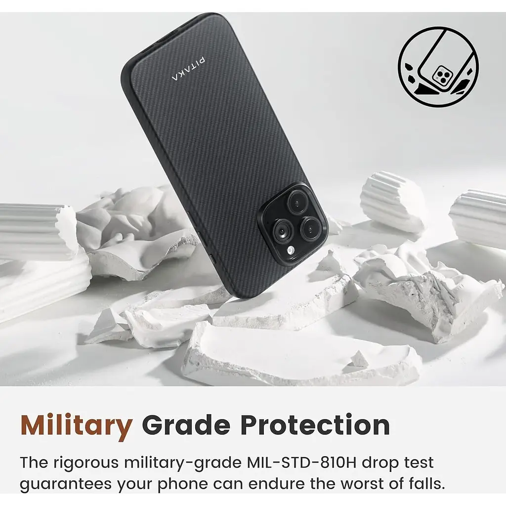 Оригінальний протиударний чохол Pitaka Military-Grade Protective Summa Case для iPhone 16 Pro Max 600D Black/Grey (KI1601PMPA) - фото 14
