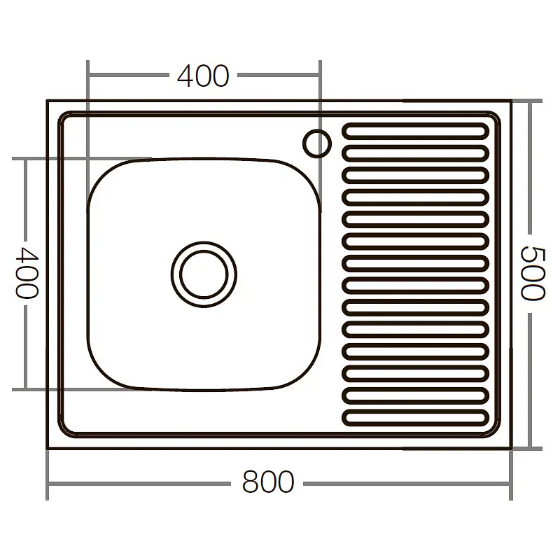 Кухонна мийка накладна ZERIX Z8050L-06-160E satin ZX1612 - фото 3