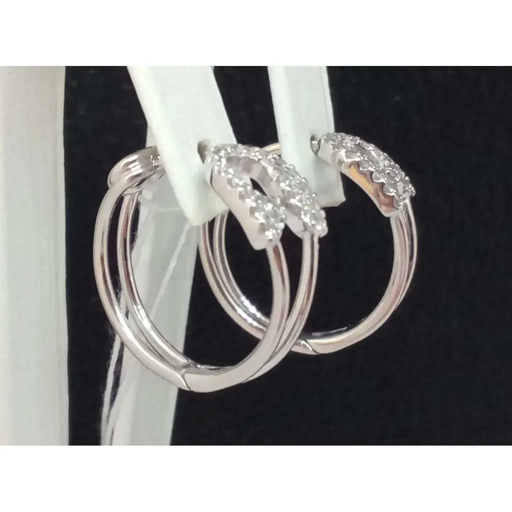 Золоті сережки Столична Ювелірна Фабрика з фіанітами. 114600Б - фото 2