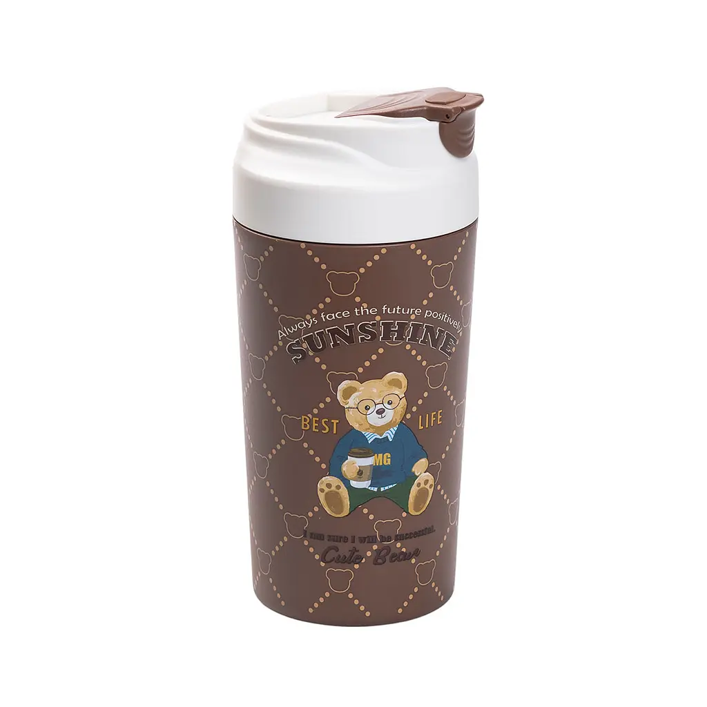 Термочашка Yiwu Bears HP-14-15BR с керамической колбой 480 мл, коричневый - фото 2