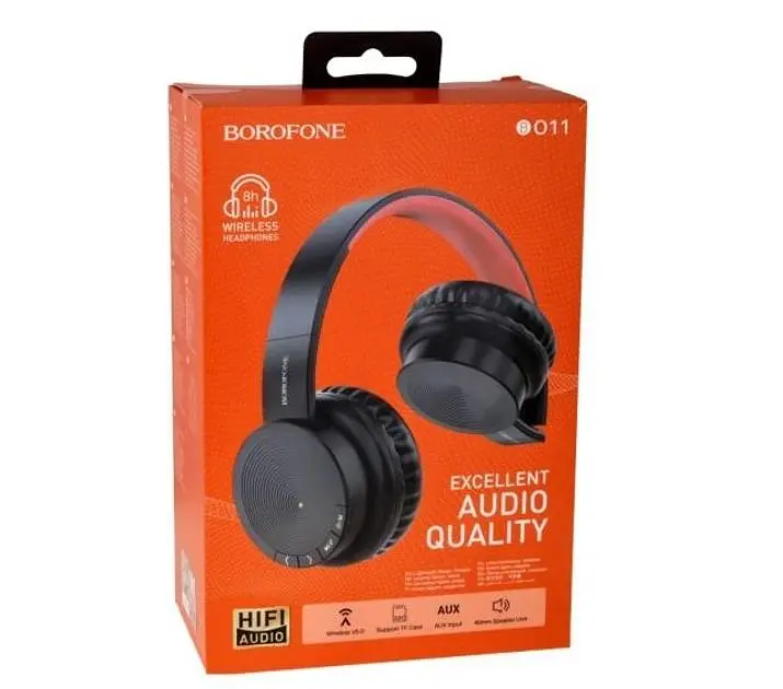 Беспроводная стерео гарнитура Borofone BO11, AUX, BT5.0, 250mAh, 8h, Black - фото 6