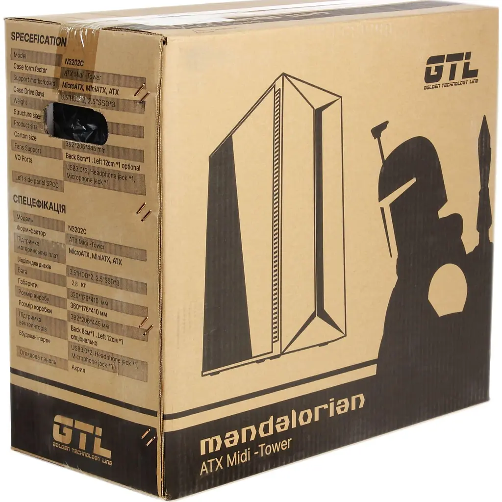 Корпус GTL N3202C Mandalorian Black без БП (N3202C) - фото 5