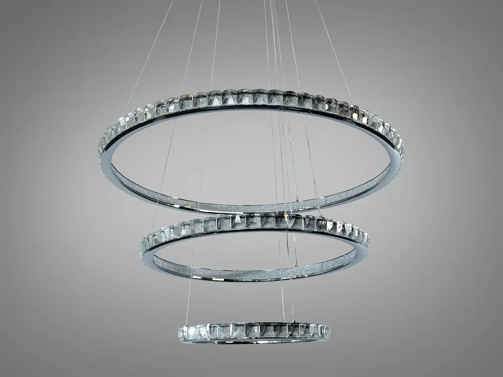 Подвесная LED люстра кольца белая 220 Вт 38-40 м² - фото 3