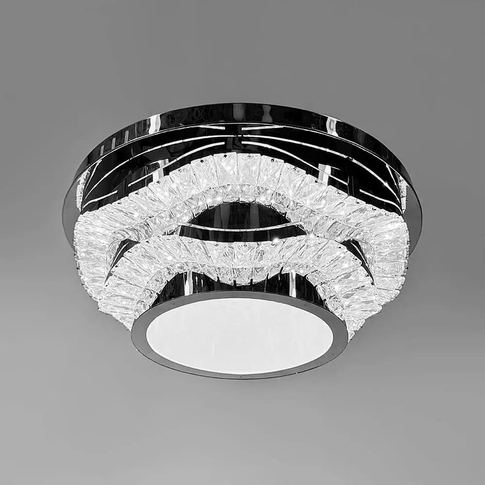 Хромированная потолочная люстра с прозрачным хрусталем Ø 50 см Ст. C 1784/500 | Line F - фото 6