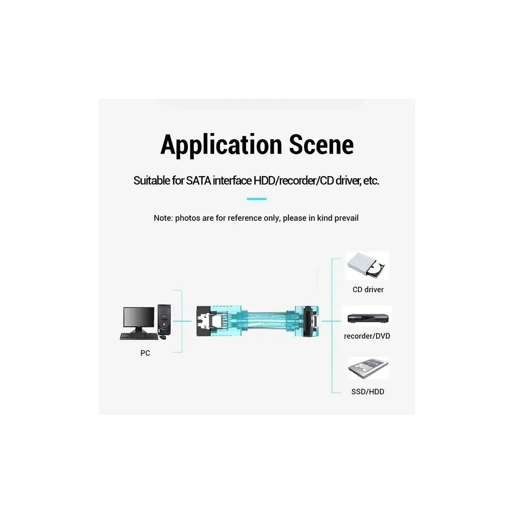 Кабель для передачі даних SATA 3.0 7pin F/F 0.5m L Blue Vention (KDDSD) - фото 4