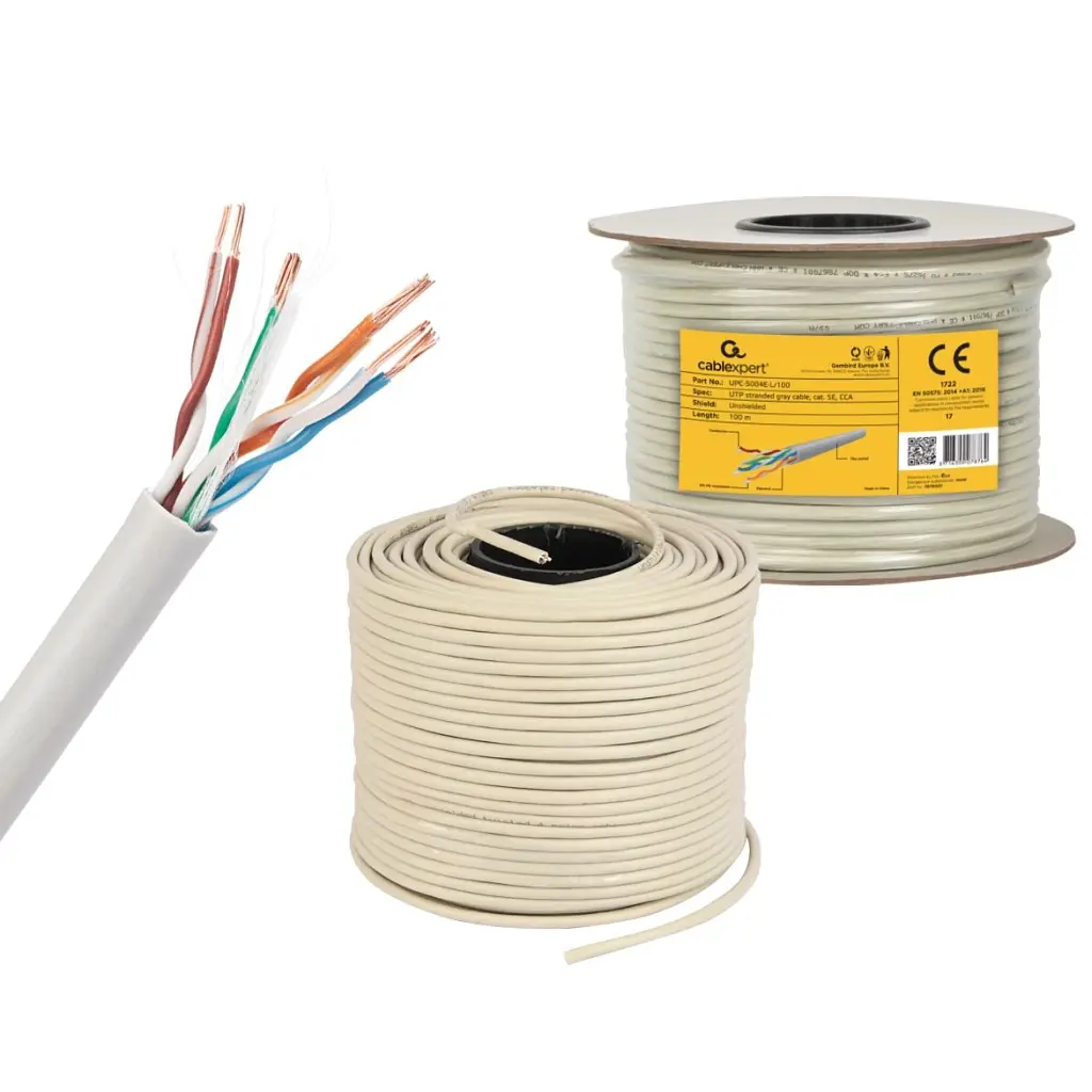 Кабель мережевий Cablexpert UTP 100м, cat 5e, CCA, AWG24, Patchkabel (UPC-5004E-L/100) - фото 3