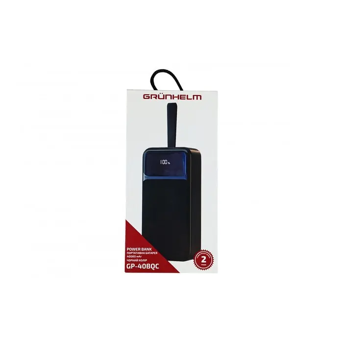 Power Bank GRUNHELM GP-40BQC портативна батарея 40000 mAh швидке заряджання 22.5W Чорний - фото 7