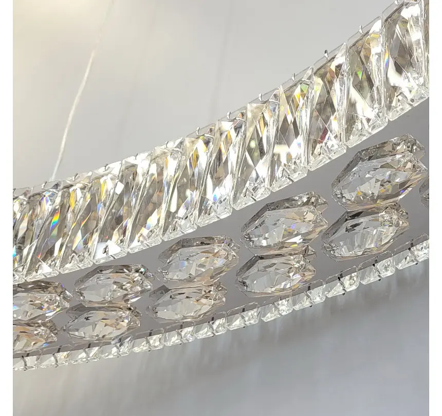 Світлодіодна люстра підвісна Artlight 8220-1000LCH з хвилеподібним кришталевим корпусом, 63W - фото 6