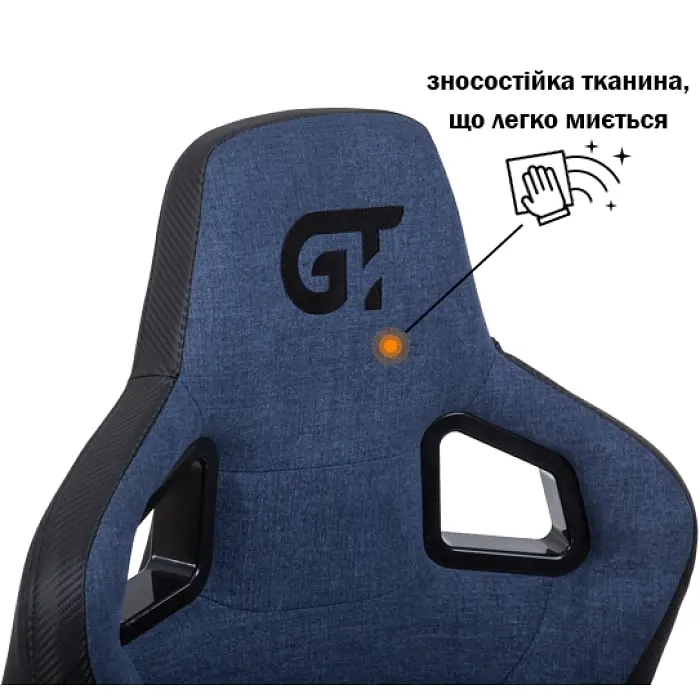 Геймерське крісло GT Racer чорне з темно-синім (X-8005 Dark Blue/Black) - фото 4