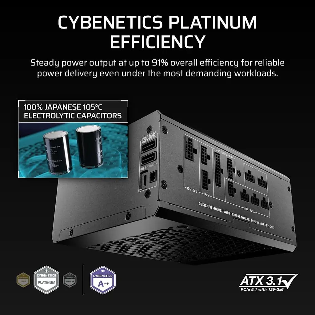 Блок живлення Corsair HX1200i 1200W 80+ Platinum (CP-9020267-EU) - фото 9