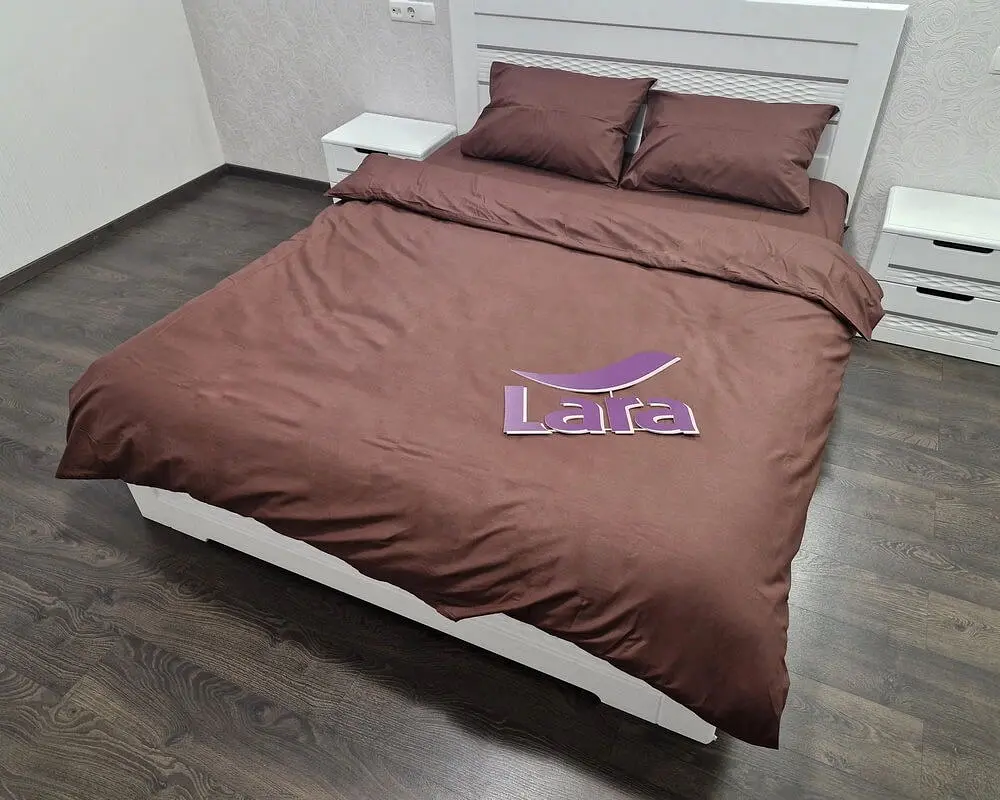 Постільна білизна LARA бязь Brown d11062p2 полуторна - фото 2