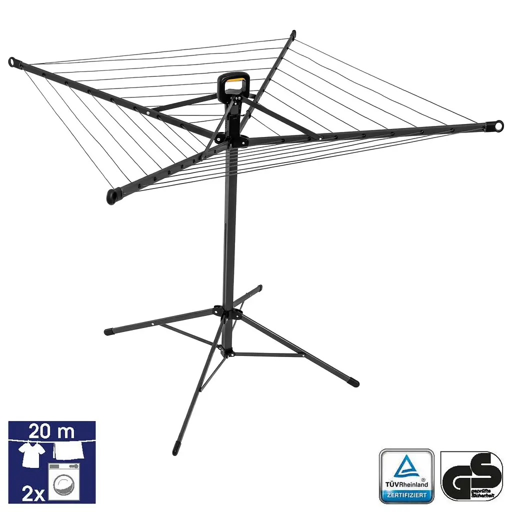 Сушарка для білизни підлогова Casa Si Pop-Up Rotary 20m Anthracite (CS92039B) - фото 3