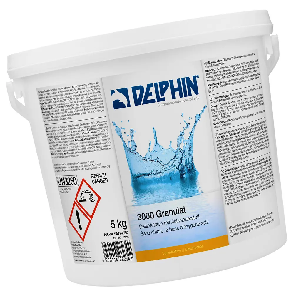 Безхлорний засіб для басейну Delphin 3000 5 кг гранули для дезінфекції води - фото 2