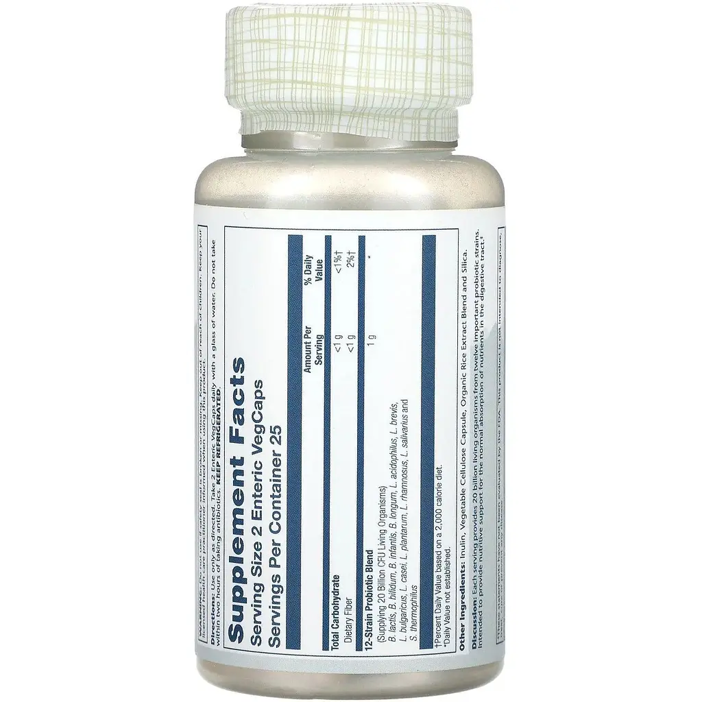 Пробіотик Solaray Multidophilus 12 Strain Probiotic 20 Billion CFU 50 капсул - фото 2