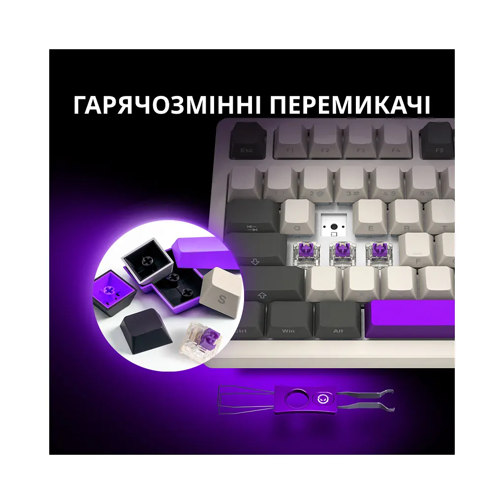 Клавіатура Lorgar KBP70TKLW Wireless TKL Mechanical Pro UA Black/Red (LRG-KBP70TKLW-BK-US) - фото 6