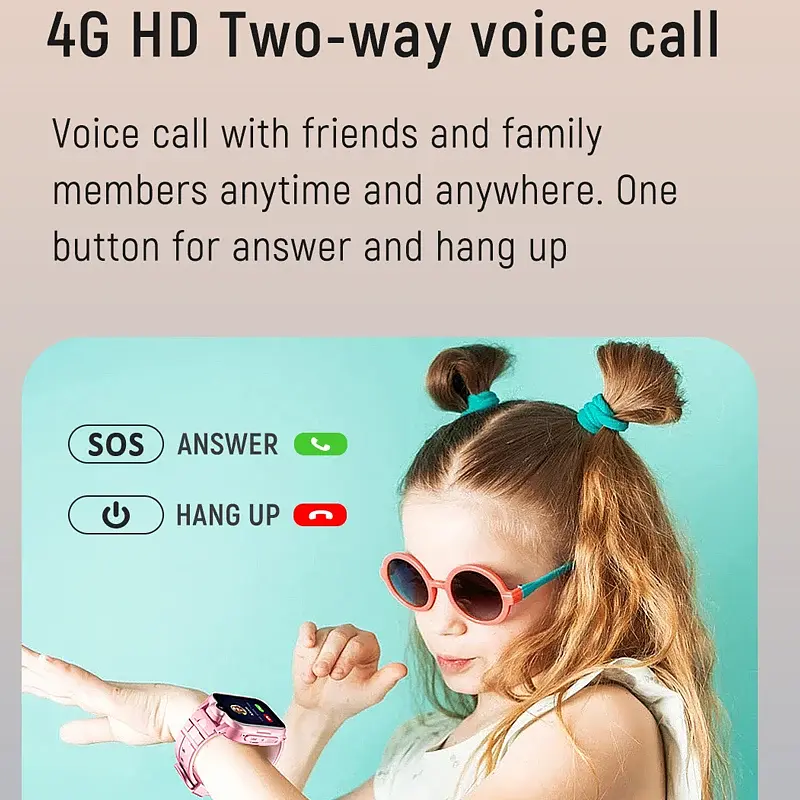 Детские наручные смарт часы K15 с камерой, GPS отслеживанием и 4G / WiFi Pink (16422) - фото 3