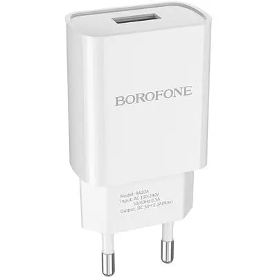 Зарядний пристрій BOROFONE BA20A Sharp USB 10.5W White (6931474700681) - фото 3