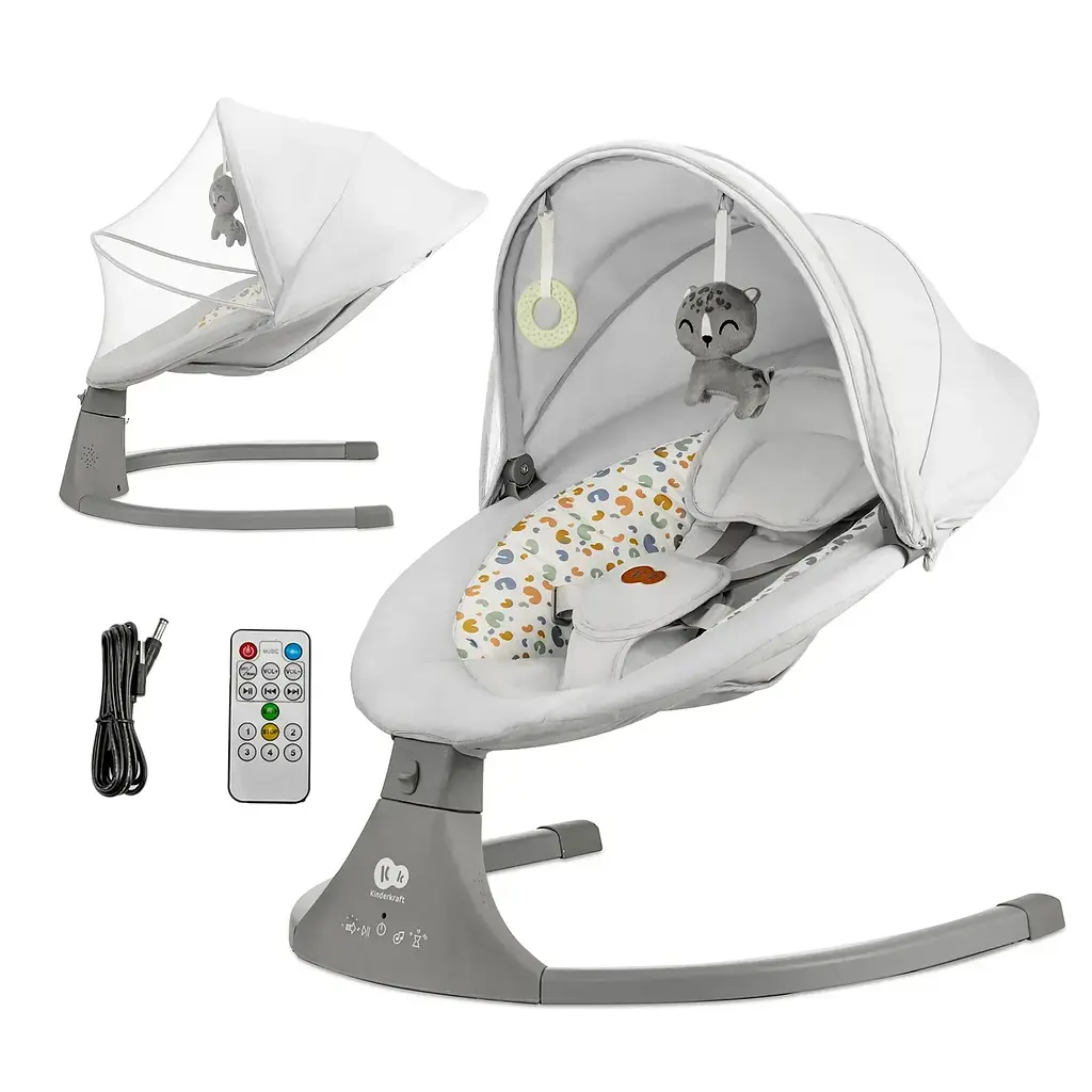 Кресло-качели Kinderkraft Lumi 2 Light Grey (KBLUMI02LGR0000) - фото 7