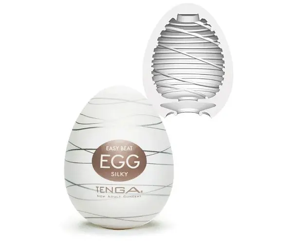 Мужской мастурбатор Tenga EGG Silky яйцо + лубрикант 5 мл и мешочек - фото 3