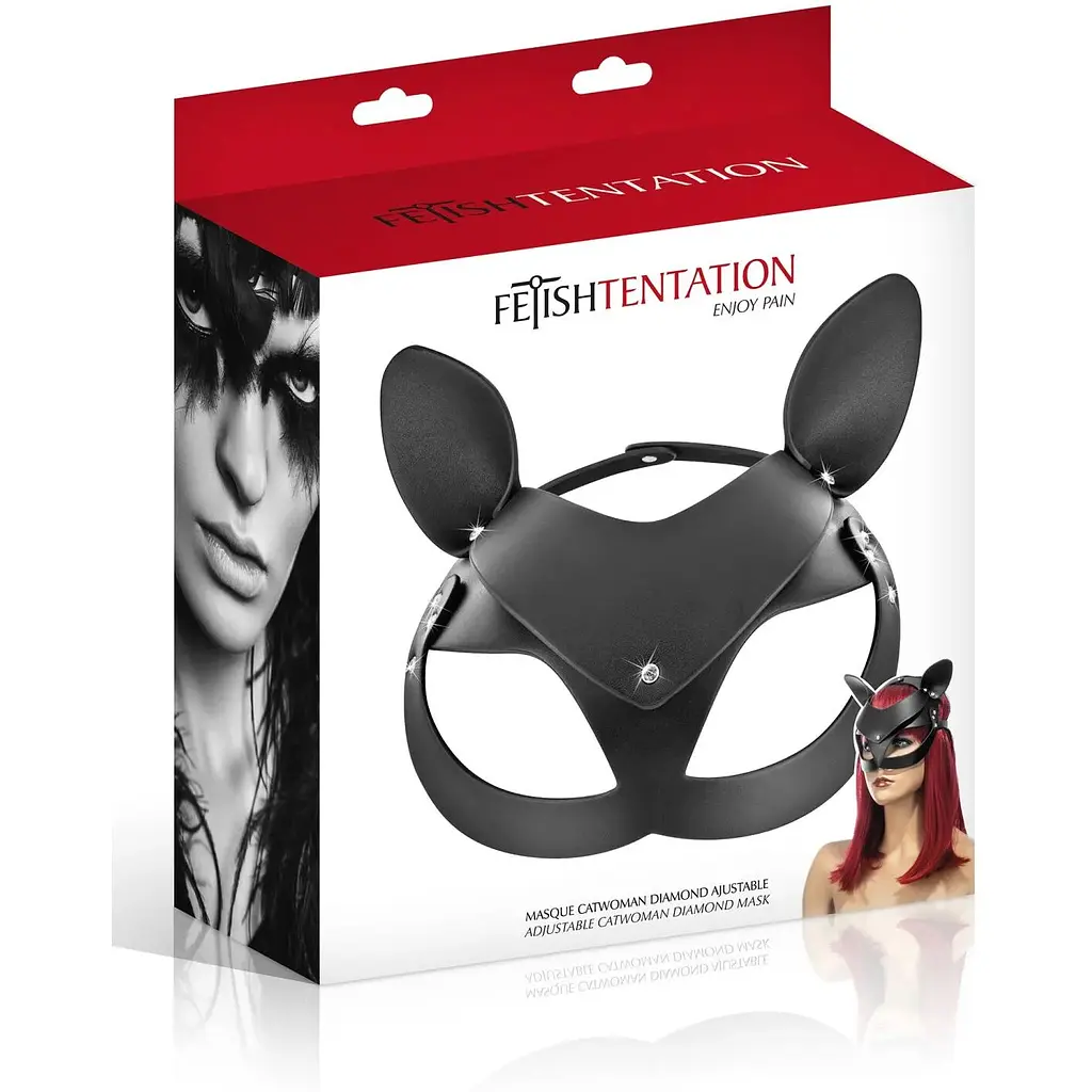 Маска кішки Fetish Tentation Adjustable Catwoman Diamond Mask - фото 3