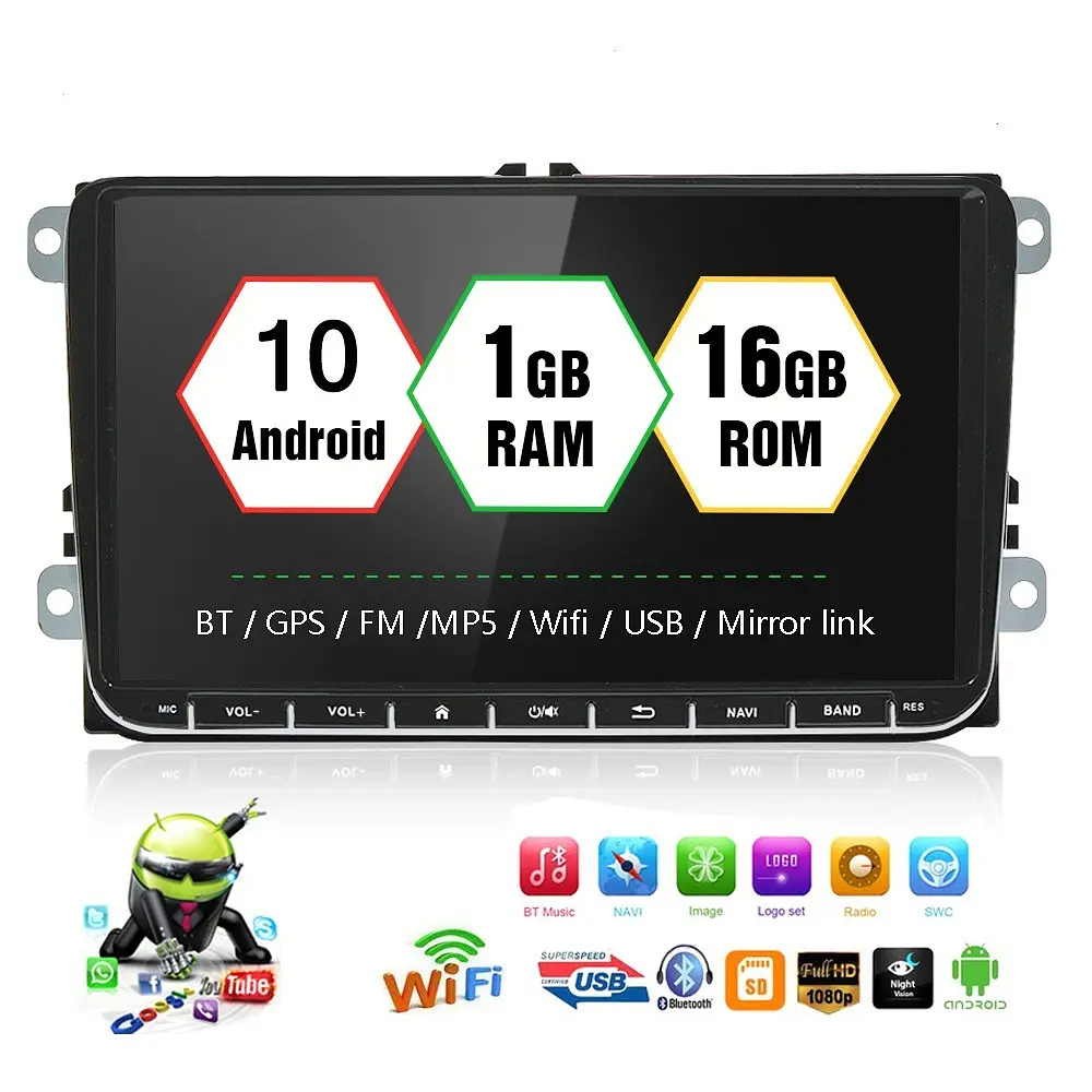 Штатная магнитола Volkswagen 9 UNIVERSAL Android 12 4+32GB - с картплеем и цветными кнопками (42425-K9021-32GB_6083) - фото 5