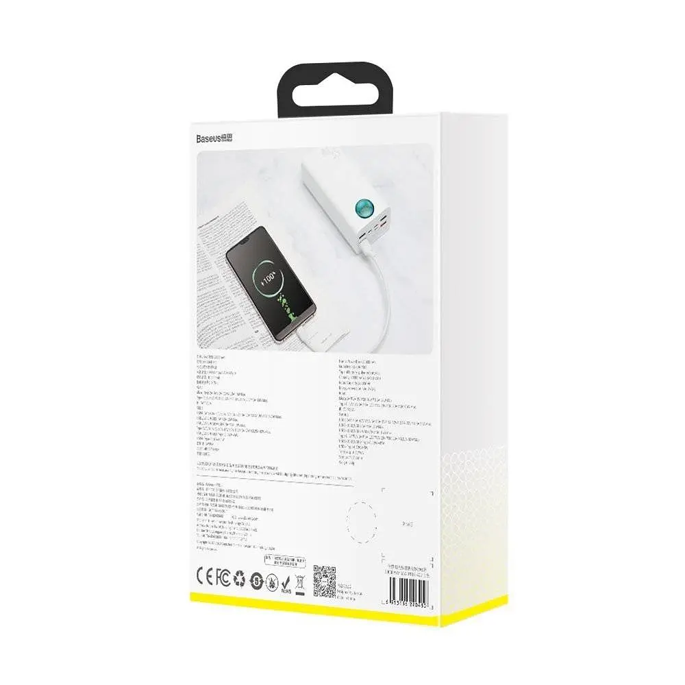 Внешний аккумулятор Baseus Amblight Digital Display Quick Charge 65W 30000mAh (PPLG-A02) White [69814] - фото 7