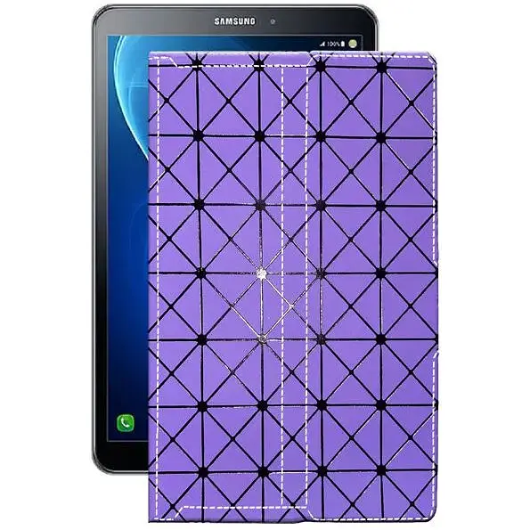 Чехол StatusCASE из экокожи для планшета Samsung Galaxy Tab A6 (T580) Фиолетовый ромб - фото 1