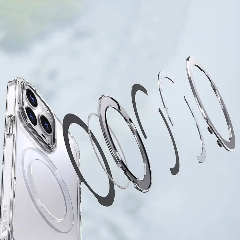 Чохол TPU+PC Empire with MagSafe and Ring для Apple iPhone 15 Pro (6.1) Clear - фото 5