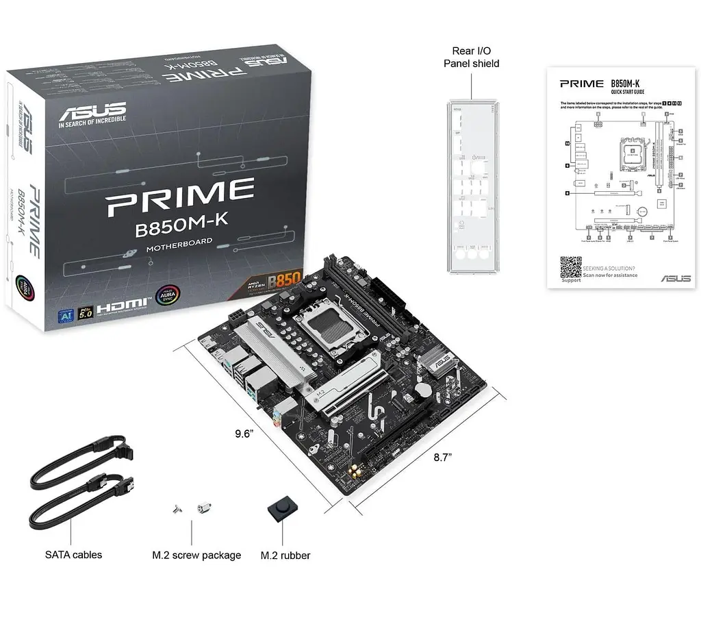 Материнська плата ASUS PRIME B850M-K (PRIME B850M-K) (Socket AM5, AMD B850, Micro-ATX) Б/в - фото 6