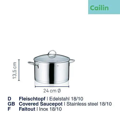 Каструля з кришкою Cailin KELA 24 см - 5 л (10960) - фото 3