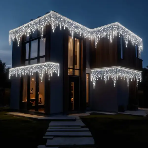 Уличная гирлянда Бахрома GarlandoPro 50 м 840 LED белая проволока Белая 50MWW - фото 4