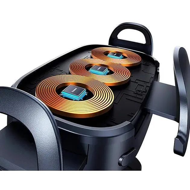  Автотримач із бездротовою зарядкою Baseus LightChaser Series Triple-Coil Wireless Charging Electric Car Mount Cluster Black - фото 5