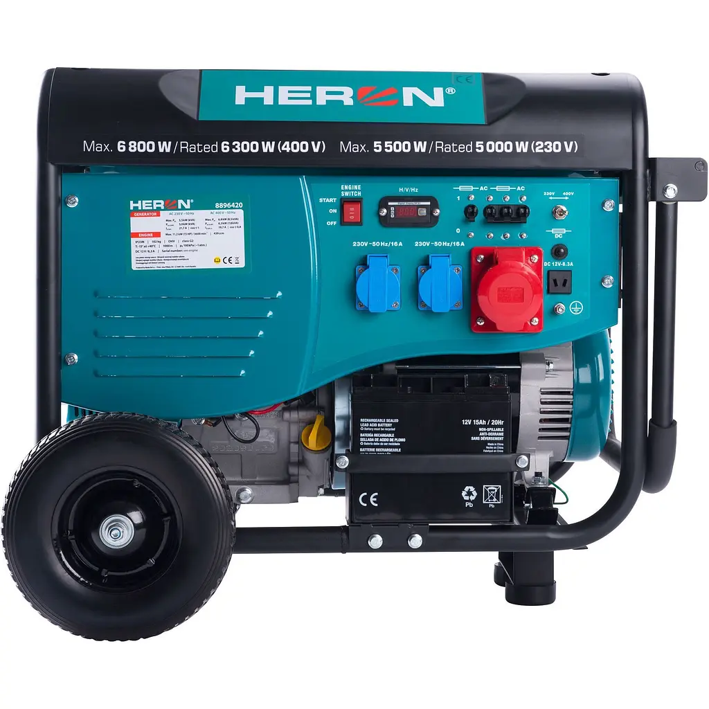 Генератор бензиновий Heron 15HP 6.8kW/8.5kVA (8896420) [157440] - фото 2