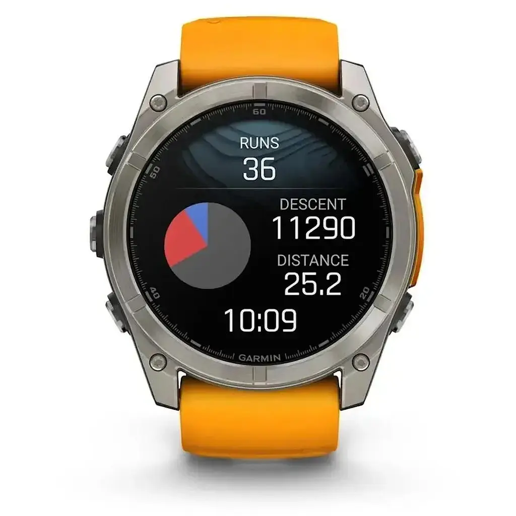 Смарт-годинник Garmin Fenix 8 51mm AMOLED Sapphire Graphite DLC Titanium with Spark Orange Silicone (010-02905-53) - фото 8