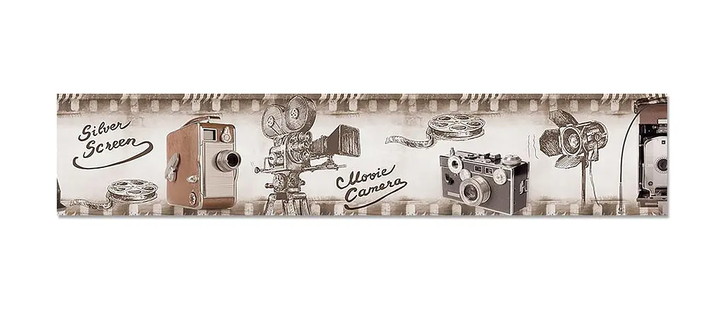 Кухонний фартух Ретро Фільм вінілова наклейка ПВХ камера Сірий 60х300 см Happy Pocket Z180807 - фото 7