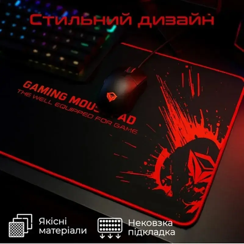 Килимок для мишки Meetion P100 Black/Red (MT-P100) - фото 5