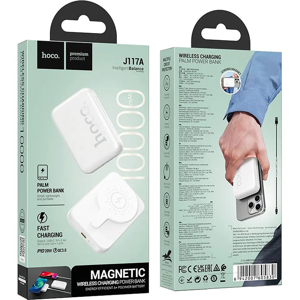 Зовнішній акумулятор Hoco J117A Esteem MagSafe 10000mAh 20W White (605830) [110910] - фото 5
