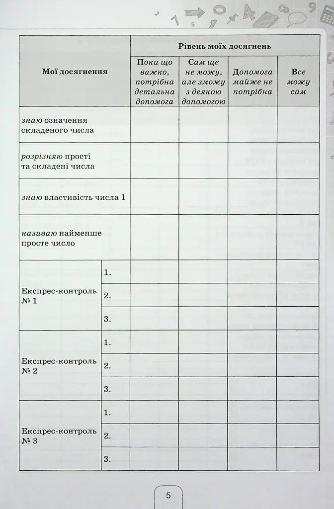 Математика 6 клас. Щоденник самооцінювання навчальних досягнень - Ніна Тарасенкова - фото 3