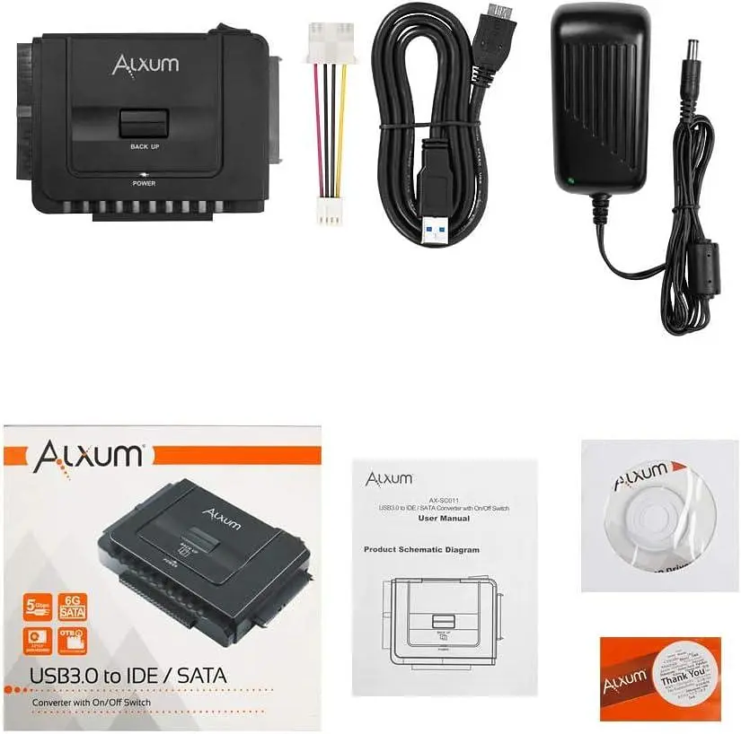 Адаптер Alxum SATA/IDE на USB 3.0 для підключення HDD та SSD 2.5"/3.5" - фото 3