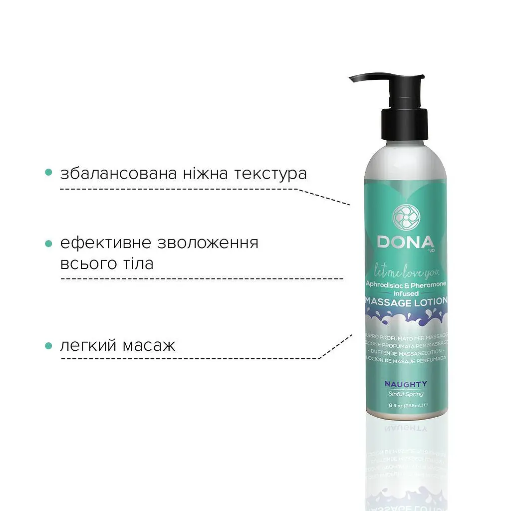 Масажний лосьйон Dona NaughtySinful Spring (235 мл) зволожувальний з афродизіаками та феромонами - фото 3