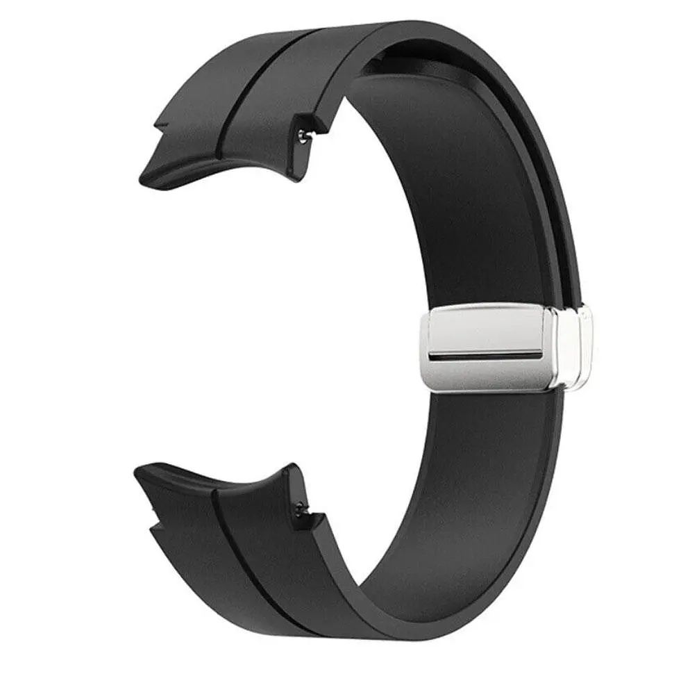 Ремешок Primolux Magnetic Silicone для часов Samsung Galaxy Watch 4/Watch 5/Watch 5 Pro Black Silver M/L - фото 3