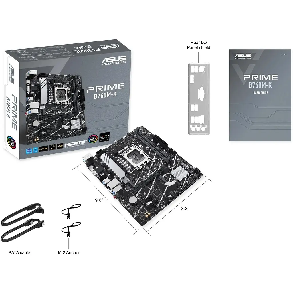 Материнська плата Asus Prime B760M-K s1700 B760 2xDDR5 M.2 HDMI D-Sub mATX - фото 2